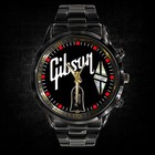 Gibson Les Paul Custom Men s Stainless Steel Watch Electric Guitar Music Fan Gif