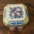Vintage Meister Tin Container With Lid Gold Embellished 4  Tall Brazil