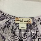 New World Unity Size Xl Black White Embellished Split Neck Boho Festival Top