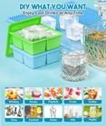 2 Pack Silicone Ice Cube Tray With Lid -large Ice Cube Molds For Freezer Easy