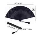 Silk Folding Fan  Bamboo Wood Hand Fan Japanese Vintage Retro Style Handmade Han