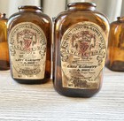 5 Levi Garrett   Sons Tobacco Scotch Rappee Snuff Brown Glass Bottles Vintage