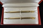 Vintage Sport King Gold-tone Bowling Ballpoint Pen   Pencil Set W  Original Case