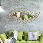  Wall Mirror Mounted Decorative Mirror Leaf Stylish Decor For Bathroom Gold