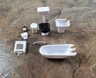 Dollhouse Miniature 1 4  Quarter Scale Bathroom Set Toilet Sink Bathtub 1 48