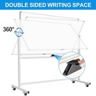 Calenbo Mobile Whiteboard On Wheels 60 X 40  Double-sided Large Rolling White   
