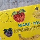 Vintage 60s 70s Kb Beaded   Sequins Decorative Fruit Craft Kit - Red Apple Nos