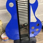 Vintage Atlantic Les Paul Guitar Shaped Music Cd Holder Tower Rack 50 Rare Blue