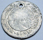 1831 Costa Rica 1 2 Real Countermark Antique 1800 s Lion Counterstamp Coin