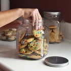 Clear Glass Cracker Jar With Brushed Aluminum Lid  1 Gallon - 4 Pack