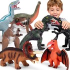 7-piece Jumbo Dinosaur Toy Set - Realistic Giant Dinosaurs For Kids 3-5  Perfect