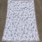 Vintage Baby Blanket Pink Blue Kids Printed Lace 60x40 Pastel Nursery