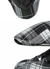 Adjustable Plaid Newsboy Hats Ivy Flat Cap Gatsby Cabbie Driving Hat For Men    