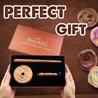 Wooden Hardwood Drop Spindle Top Whorl Yarn Spinner Wheel For Wood