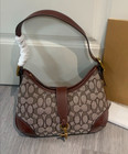 Hobo Bag In Signature Jacquard Oak Maple Cbf16 Outlet New