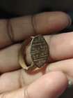 Ancient Bronze Ring Genuine Roman Byzantine Ornamented Collectible Dark Patina