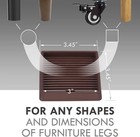3x3 Square Rubber Caster Cups  Non Slip Furniture Pads - 4 Pack