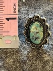 Antique Navajo Sterling Silver Turquoise Ring Size 6 5  7 7 Grams  Vintage