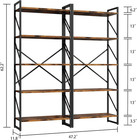 5 Tiers Bookshelf  Classically Tall Bookcase Shelf  Industrial Book Rack  Modern