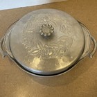 Vintage Everlast Metal Forged Aluminum Hammered Covered Casserole Pyrex Glass