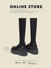 Womens Platform Elastic Knee High Boots Riding Boots Pull On Shoes Party Fashion