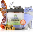 2 Pk Strawfield Cat Super Chews - L Lysine Salmon Oil Probiotics 240ct Exp 9 25