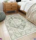 Livebox 3x5 Washable Vintage Tribal Non-slip Area Rug In Sage For Indoor Use