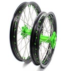 Kke 19 16 Spoked Kid s Big Wheels Set Fit Kawasaki Klx140 2016-2017 Green Nipple