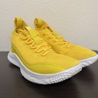 Under Armour Curry 8 Nm Mens 12 5 Basketball Shoes Yellow Mesh Sneakers Euc