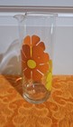 Vintage Colony Glass Flower Power Orange   Yellow Groovy Cocktail Pitcher Mod 