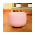 Hye-eun Pink Crystal Singing Bowls Set  432hz 8 g 10 f 12 c 3pcs Frosted Quar   
