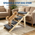 2-in-1 Wooden Pet Stairs Folding Dog Ramp 4 Step Anti-slip Ladder Up To 150lbs