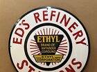 Ed   s Refinery Station Porcelain Sign Gas Oil Garage Pump Can Parts Tools Ethyl