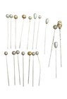 Lot Of 19 Vintage Antique Pearl White Hat Pins Victorian Teardrop Round Fashion