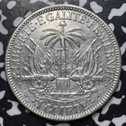 1882 Haiti 1 Gourde Lot mk145 Large Silver  Cleaned