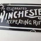 Vintage Winchester Porcelain Sign - Rifles Ammo Gun Sales Gas Oil Pump Sign