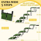 Portable 5 Steps Wide Dog Stairs For Cars Suv Truck Pet Folding Ramps Non Slip 