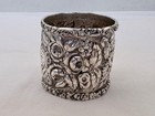 Antique Sterling Silver Large Round Heavy Repousse Napkin Ring Nc-9