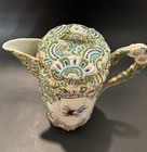 Rare Antique Nippon Jeweled Moriage Chocolate Pot Figural Sunflower Handle 10 