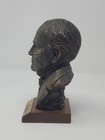 Vintage Thomas Edison Plaster Bust On Wood Base Artist Signed Brad Lorang 7 5  