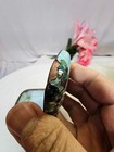Vtg Blue Cloisonne Enamel W  Floral Metal Pill Box  Trinket Box- A15- Read