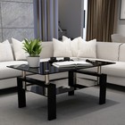 Rectangle Black Glass Coffee Table Clear Coffee Table modern Side Center Tables
