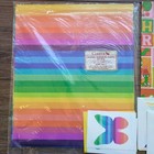 Vtg 80s Current Gift Wrapping Paper - Rainbow Stripes  Happy Birthday  Elephants