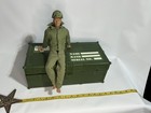Vintage Gi Joe Military Storage Case Green Collectible Trunk With Tray   Figure