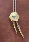 Vintage Steer Head Braided Bolo Tie Country Western Cowgirl Cowboy Bull Cow