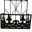 Heavy Cast Wrought Iron Metal Wall Hanging Flower Basket Pocket Planter Vintage
