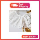 Yalulu 2 Yards Cotton Ruffle Lace Trim Eyelet Lace Fabric For Sewing Embroidery 