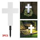 Solar Power Led Cross Light Eternal Memorial Lamp Garden Cemetery Grave Religion