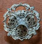 Original 1950s Lipstick Holder Melba Rose Vanity Display Floral Ornate Silver 