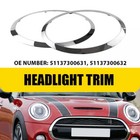 2x For Mini Cooper F55 F56 F57 2014-2021 Chrome Headlight Ring Bezel Cover Trim